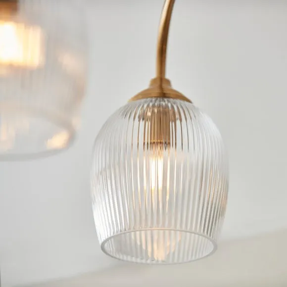 Vogue Leroy 3 Light Ribbed Semi Flush Ceiling Light 3