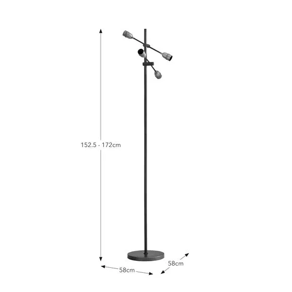 Marsden Industrial 4 Light Floor Lamp 5