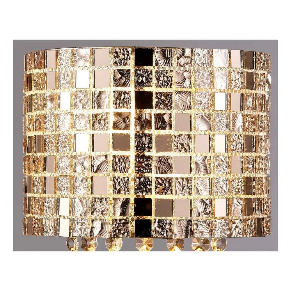 Netlighting Camden Wall Lamp 2 Light G9 Rose Gold Mosaic Glass Crystal 3
