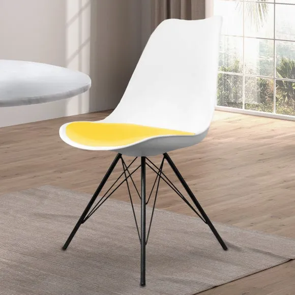 Fusion Living Soho White Plastic Dining Chair 1