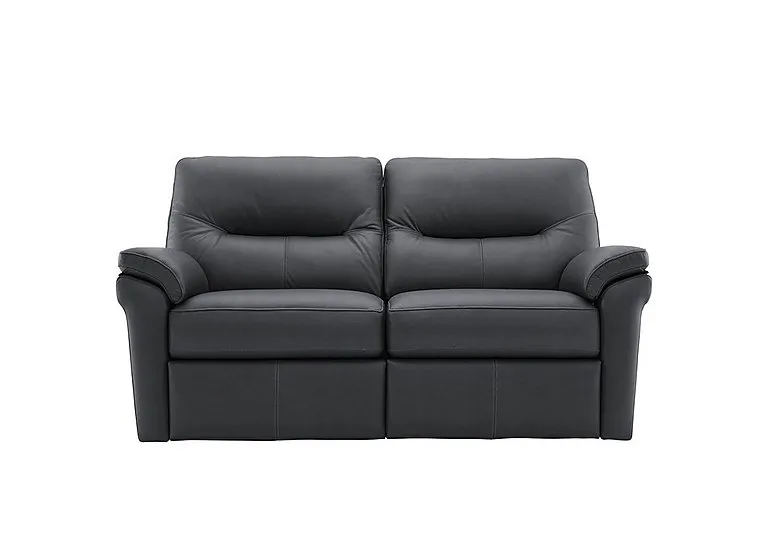 Seattle 3 Seater Leather Power Recliner Sofa with Power Lumbar - Cambridge Petrol Blue