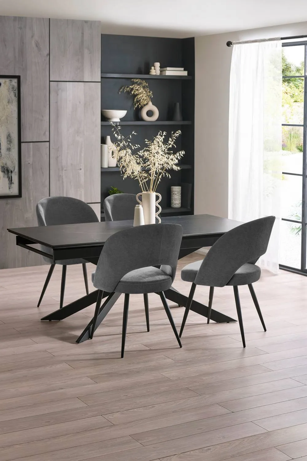 Julian Bowen Osaka Rectangular Extending 6-8 Seater Dining Table in Grey 5