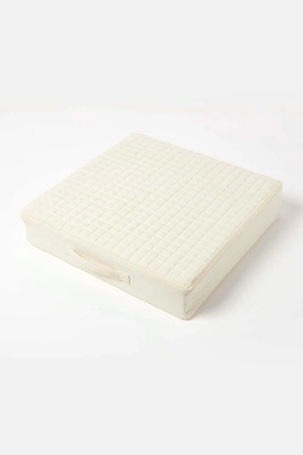 Homescapes Cotton Orthopaedic Foam Armchair Booster Cushion in Cream 3
