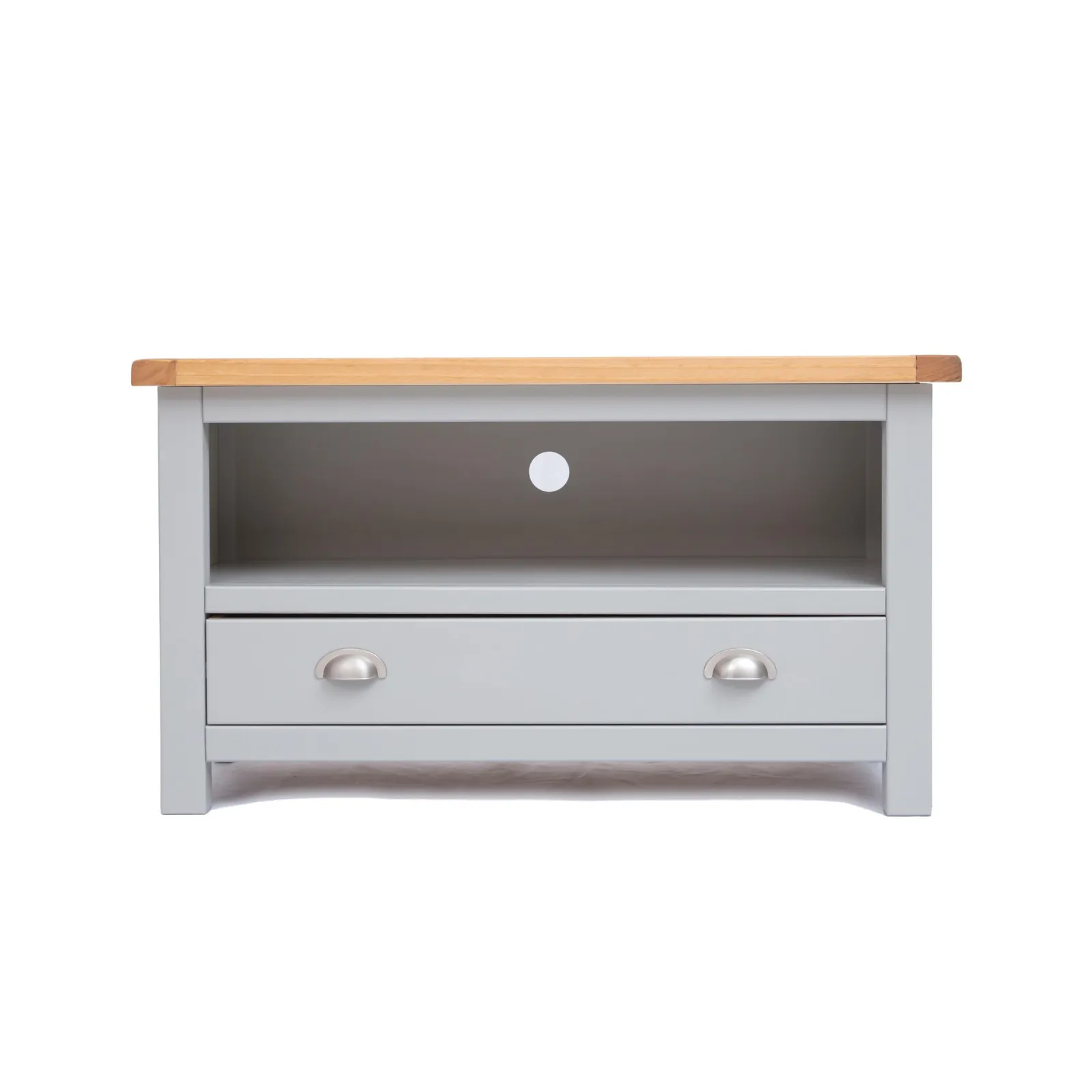 Cabinet Bits Argenta Light Grey 1 Drawer TV Cabinet Chrome Cup Handle
