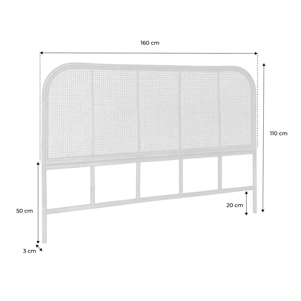 sweeek Natural Rattan Headboard Queen Bed 160cm in Light Brown 5