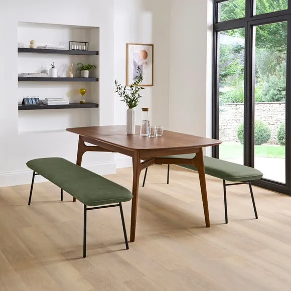 Barker Dining Bench, Faux Leather