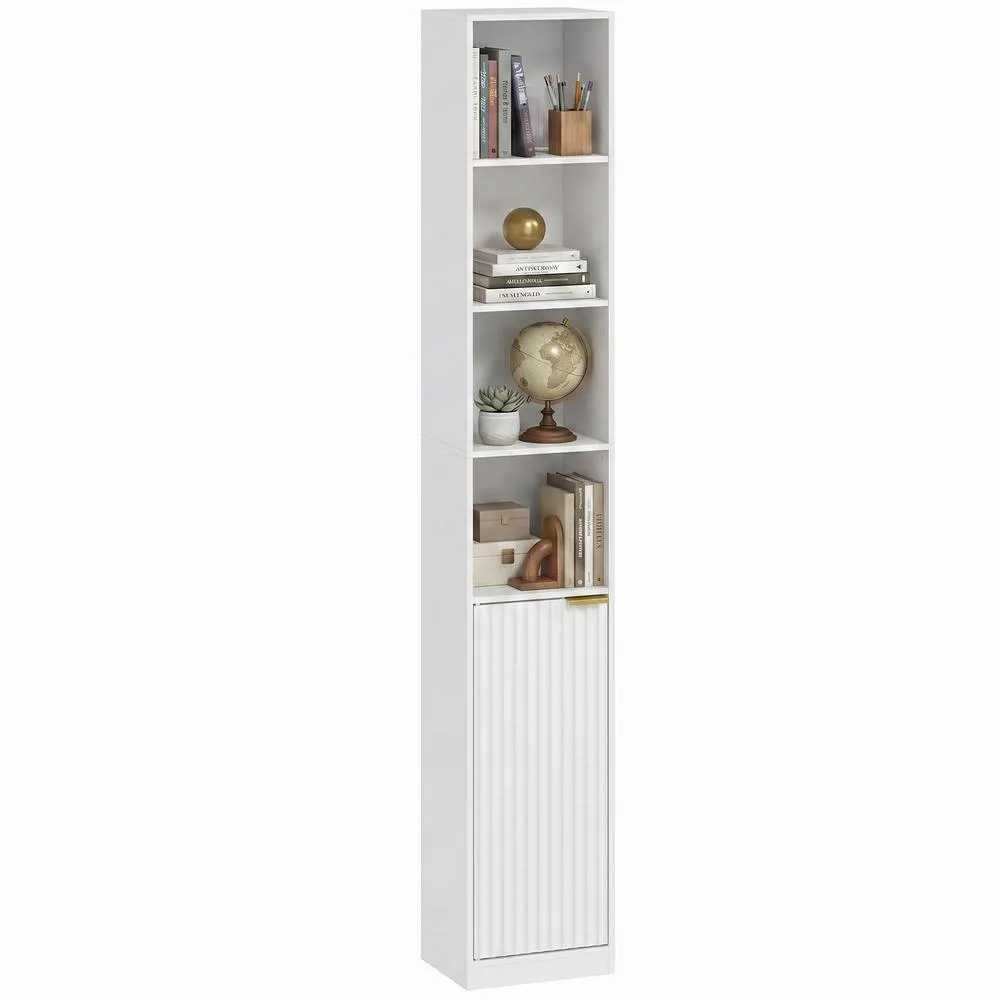 HOMCOM Bookcase Adjustable Shelf 6-Tier in White 2