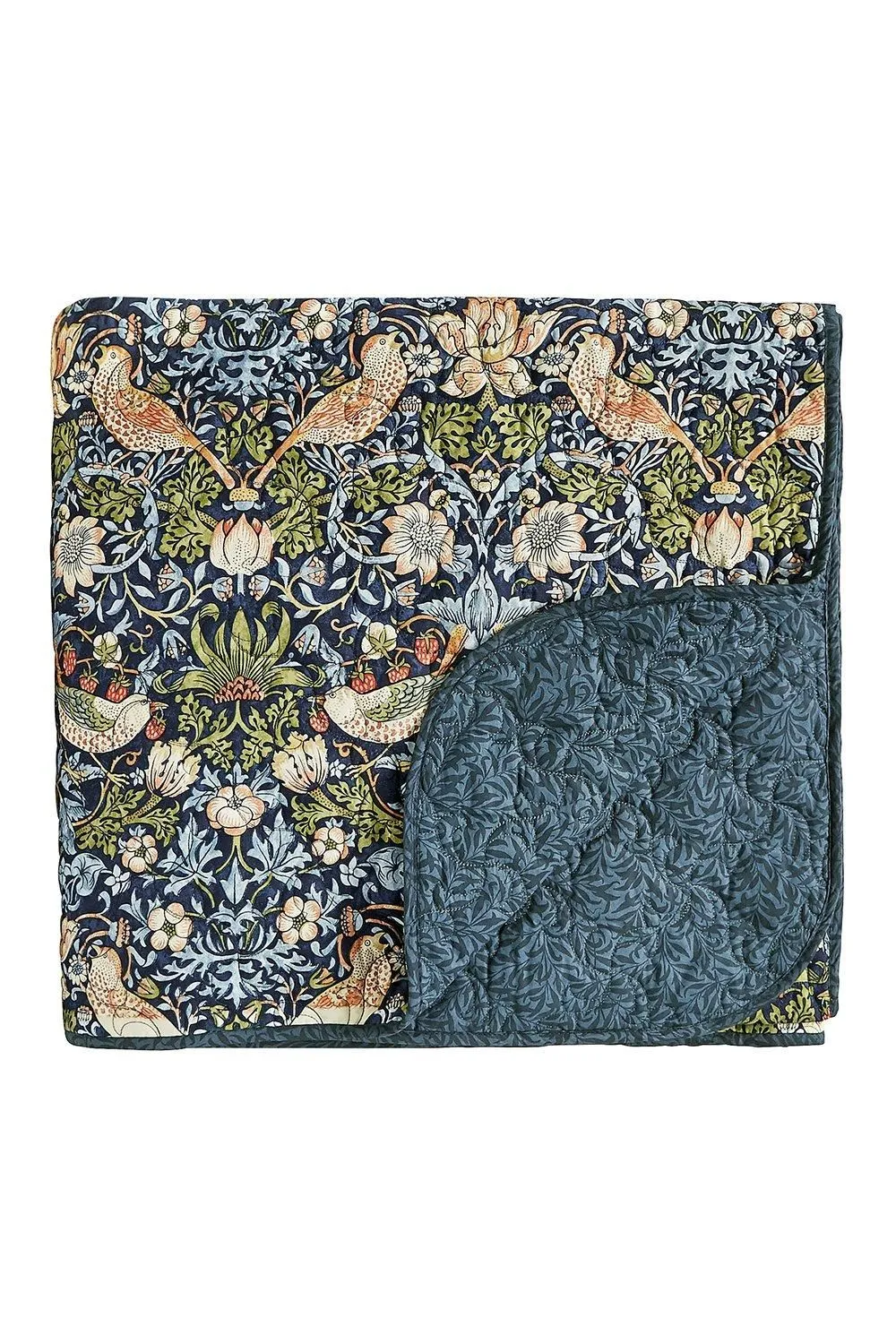 Morris & Co 'Strawberry Thief' Throw 265X260cm in Indigo