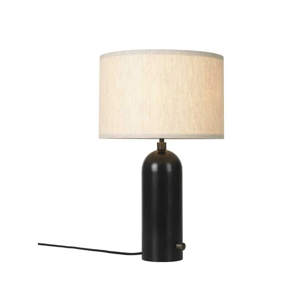 Gubi Gravity Table Lamp Small Blackened Steel Base Canvas Shade 2