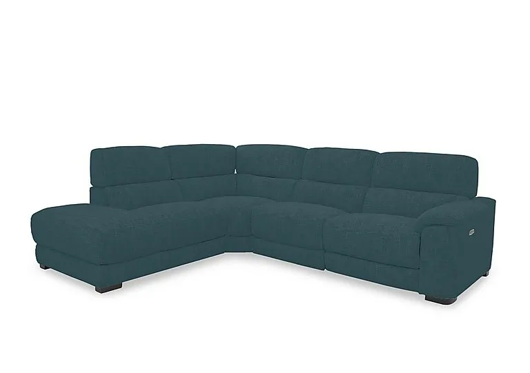 Nova Fabric Power Recliner Left Hand Facing Chaise End Sofa with Power Headrests - Peacock