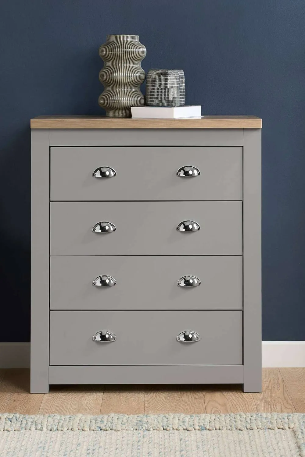 Birlea Highgate 4 Drawer Chest Grey & Oak 1