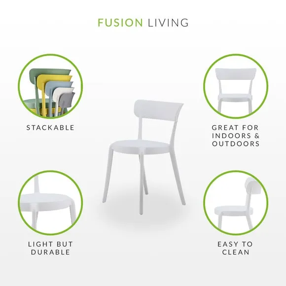 Fusion Living Plastic Bistro Dining Chair 6