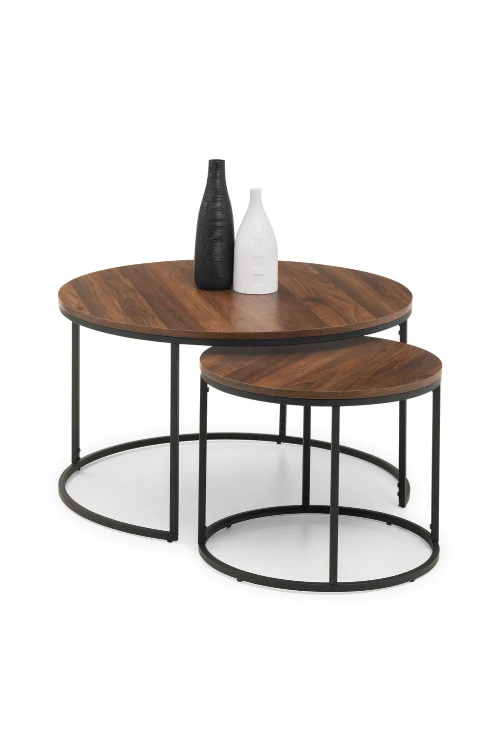 Julian Bowen Bellini Round Nest of 2 Coffee Tables in Walnut 3