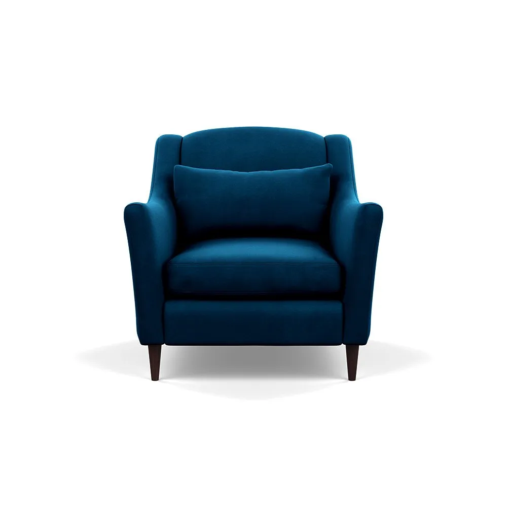 Heal's Somerset Armchair Smart Velvet Blue