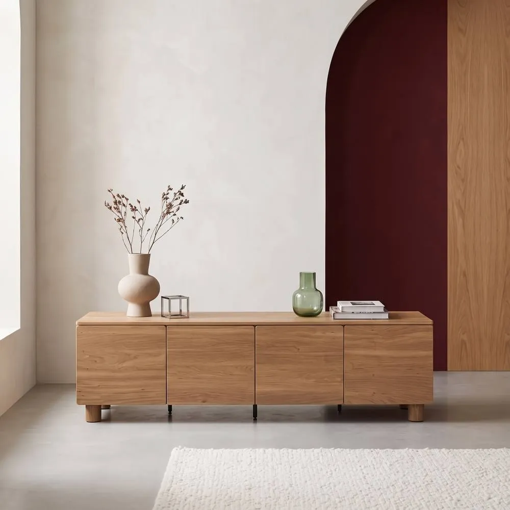 sweeek Wood decor TV stand 4 doors 180cm in Brown
