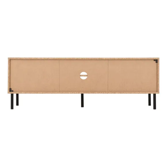 Leon 2 Door TV Unit Stand for TVs up to 65", Oak Effect 6