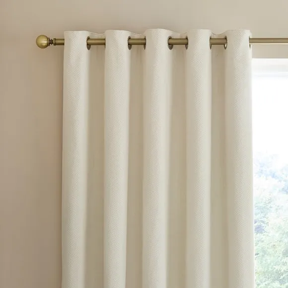 Herringbone Chenille Eyelet Curtains 1
