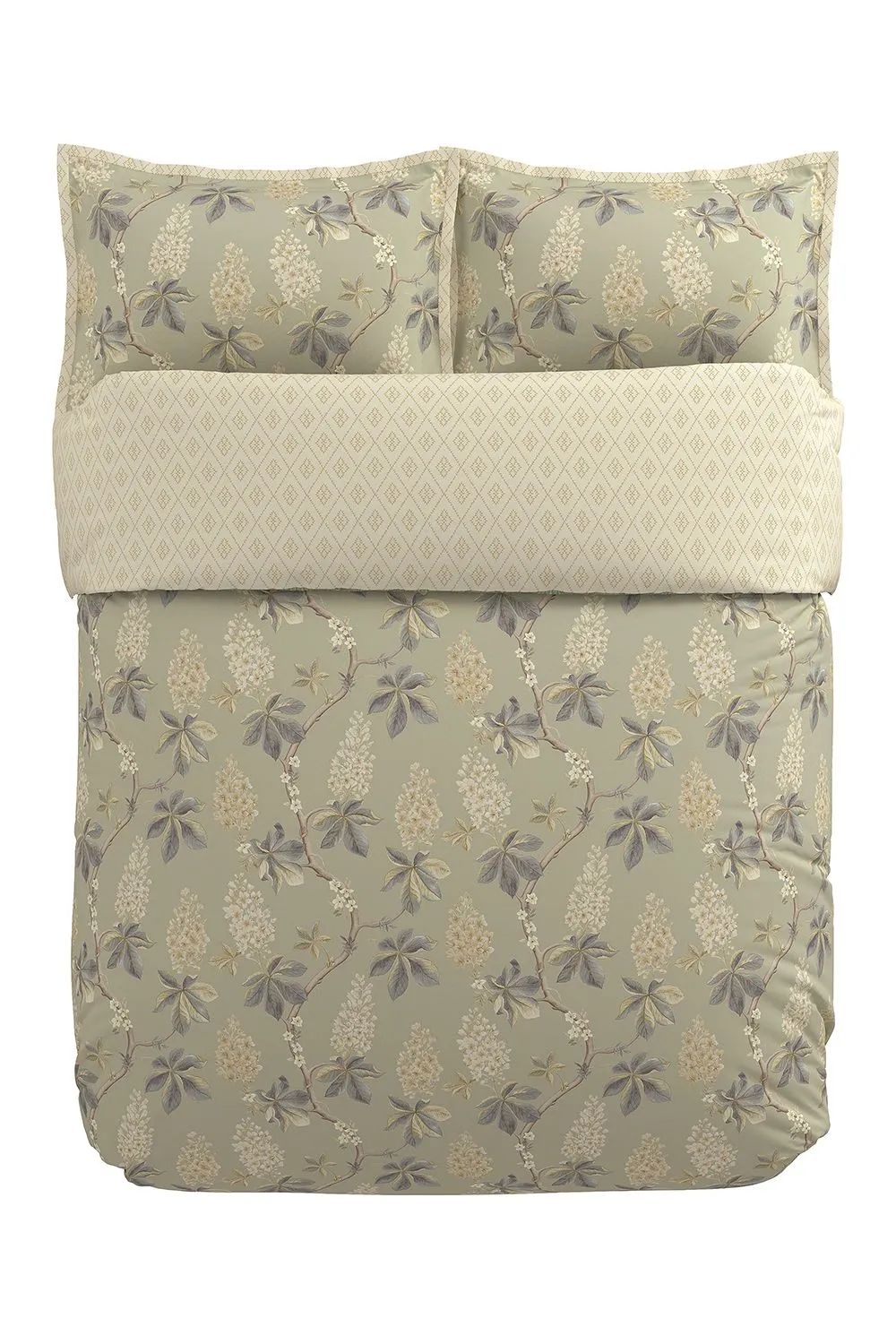 Sanderson 'Chestnut Tree' Cotton Duvet Cover Set in Grey 3