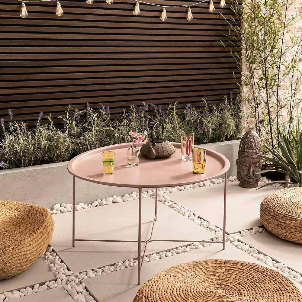 Nöa and Nani Bjarni Garden Patio Occasional Table in Blush Pink