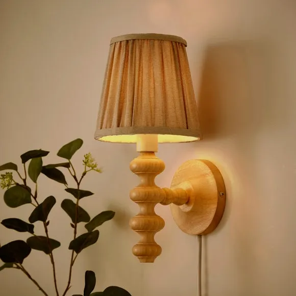 Bobby Pleated Paint Your Own Plug In Wall Light 2