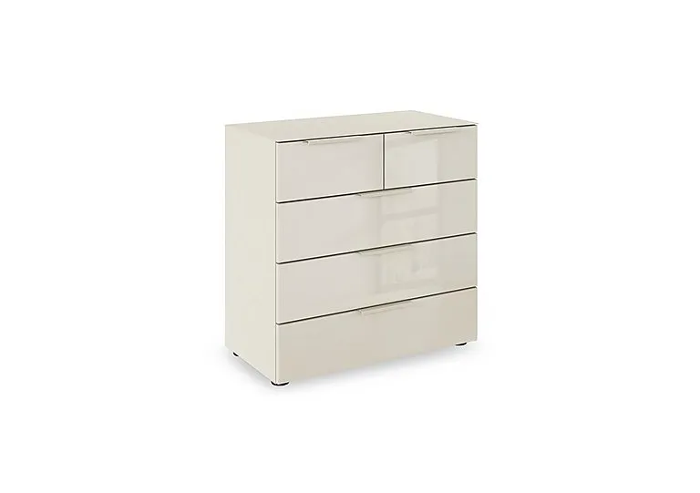 Haven 3+2 Drawer Chest with Glass Top and Front