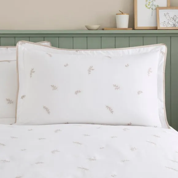 Anna Sprig Embroidery 100% Cotton Oxford Pillowcase