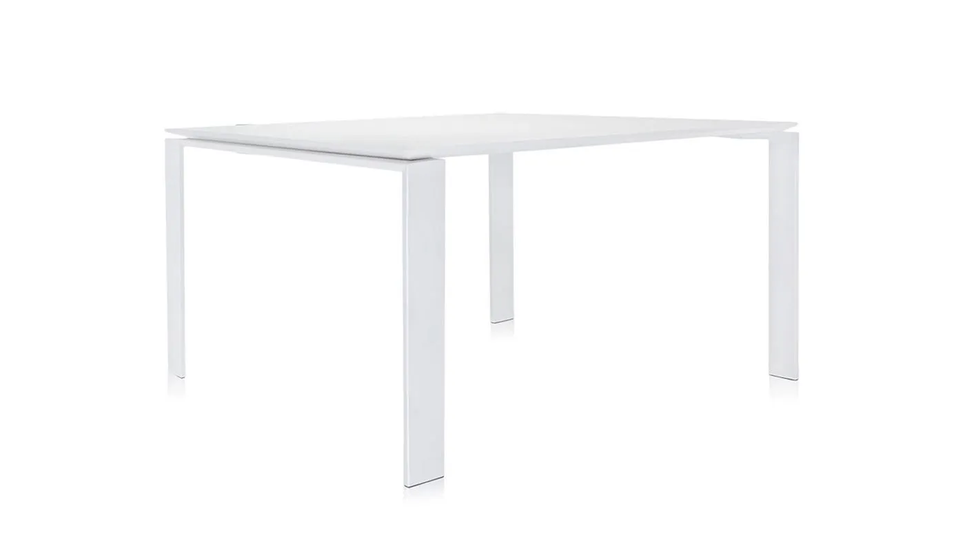 Kartell Four Dining Table 4 Seater 82 White Top White Legs