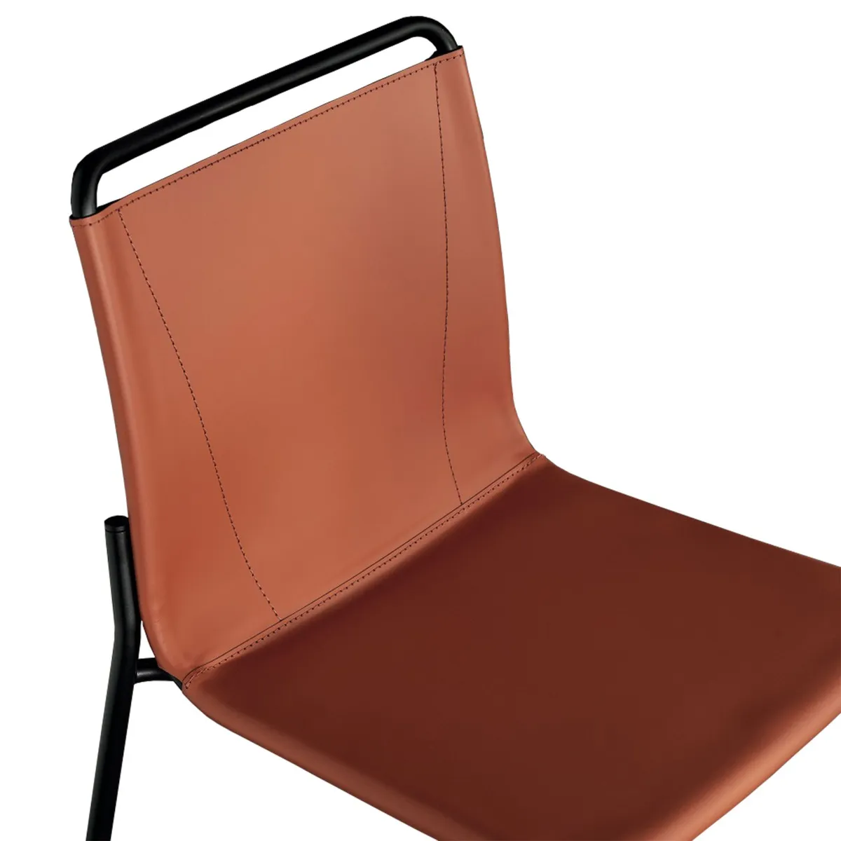 Bontempi Shape Dining Chair, Brown Leather | Barker & Stonehouse 3