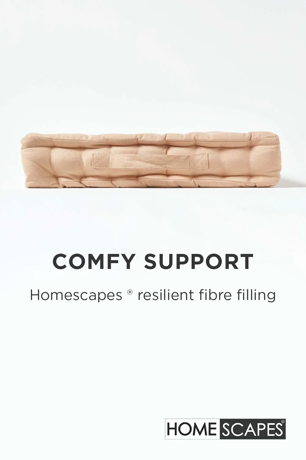 Homescapes Plain Cotton Floor Cushion in Natural 4