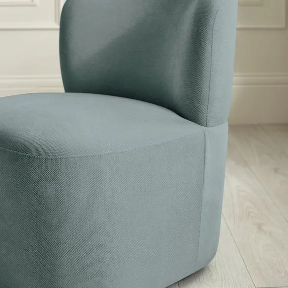 Return - Lunetta Chenille Armless Accent Chair, Riviera Blue 5