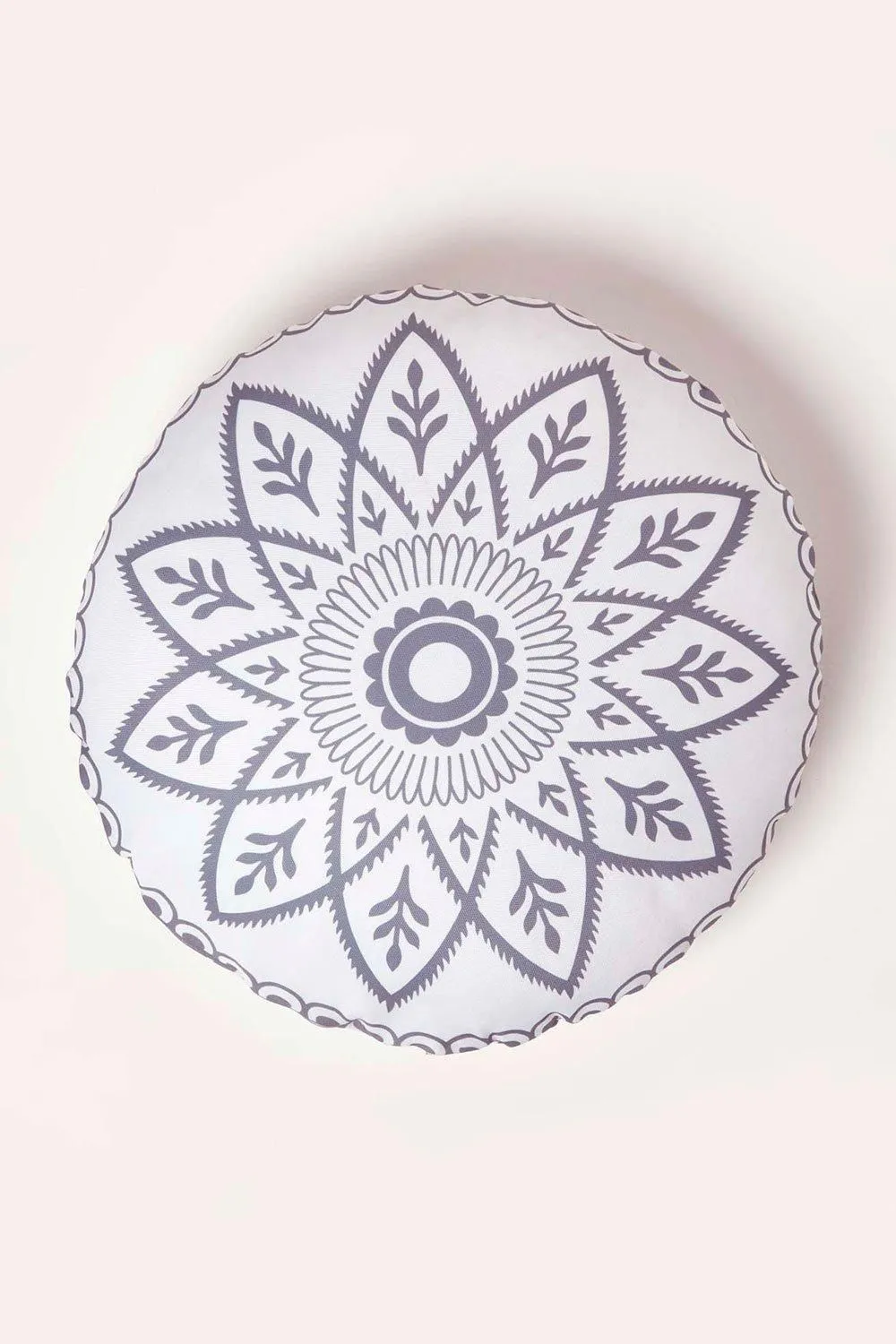 Homescapes Luxury Waterproof Henna Round Grey Outdoor Cushion 40 cm, Set of 2 2