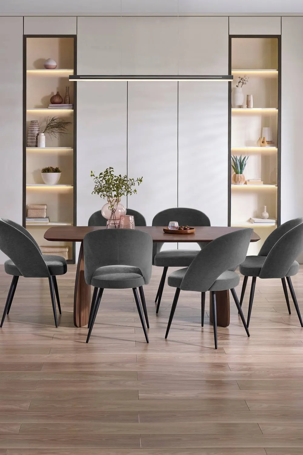 Julian Bowen Ella Curved Back Upholstered Dining Chair (Set of 2) in Dark Grey 2