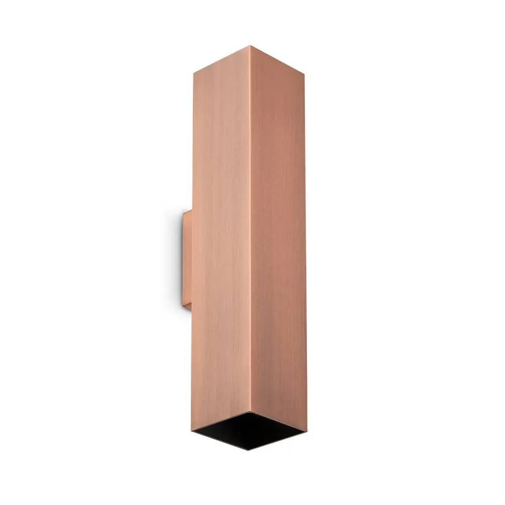 Netlighting Look 30cm Square Up & Down Wall Lamp Copper 2x GU10