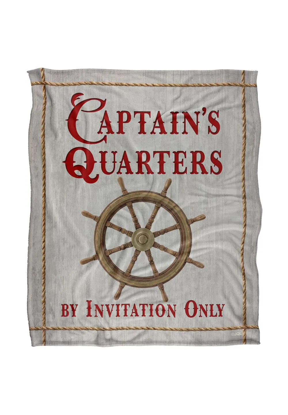 JQ Licensing James Piazza Coastal Captain'S Quarters Ship'S Wheel Silky Touch Super Soft Throw Blanket 152 X 127 cm in White