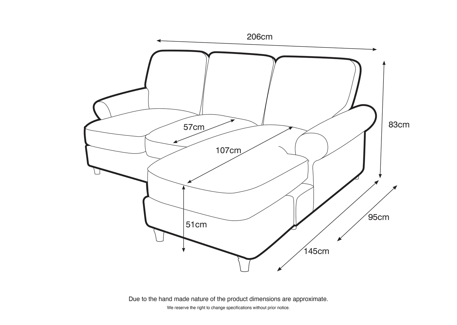 The Great Sofa Company Ezra Right Hand Velvet Chaise Sofa - Scroll Arm in Taupe 5