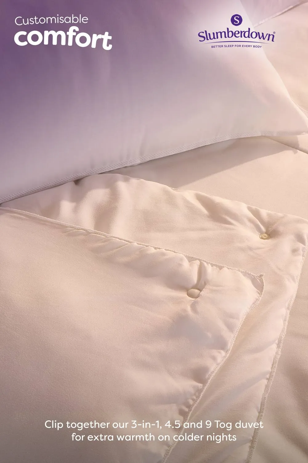 Slumberdown Feels Like Down 13.5 Tog (4.5+9 Tog) All Season Duvet in White 2