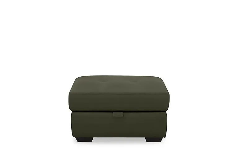 Dinky Leather Large Storage Footstool - Oslo Pine - Living Room Furniture - In Time for Christmas