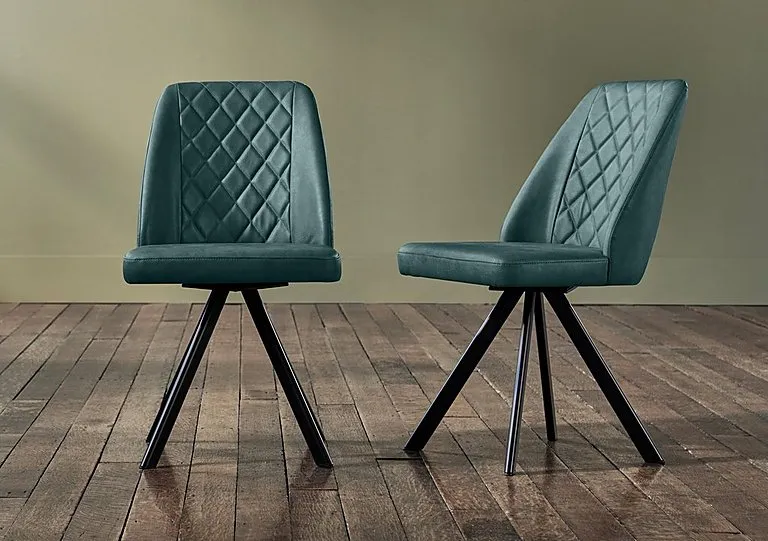 Jupiter Set of 6 Swivel Dining Chairs - Green