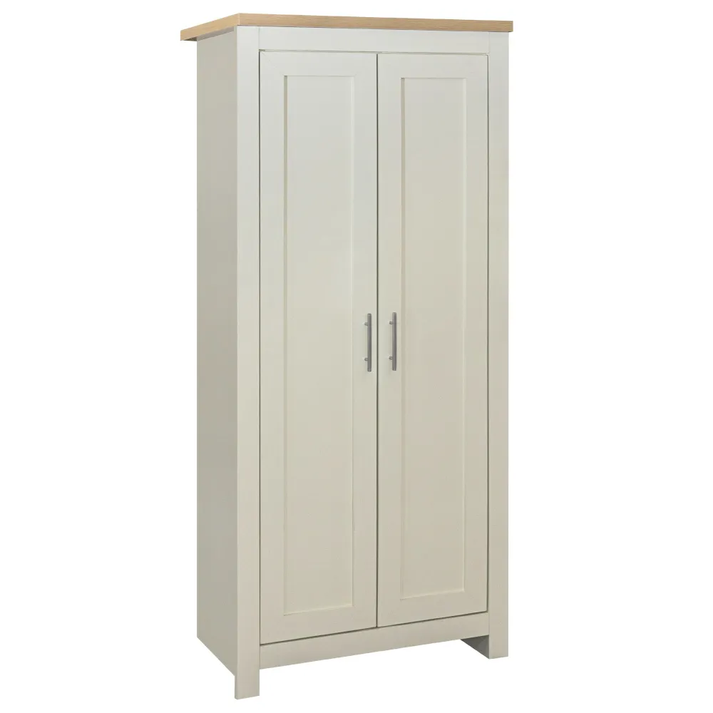 Highgate - 2 Door Wardrobe - Cream/Oak - Wooden - Happy Beds 1