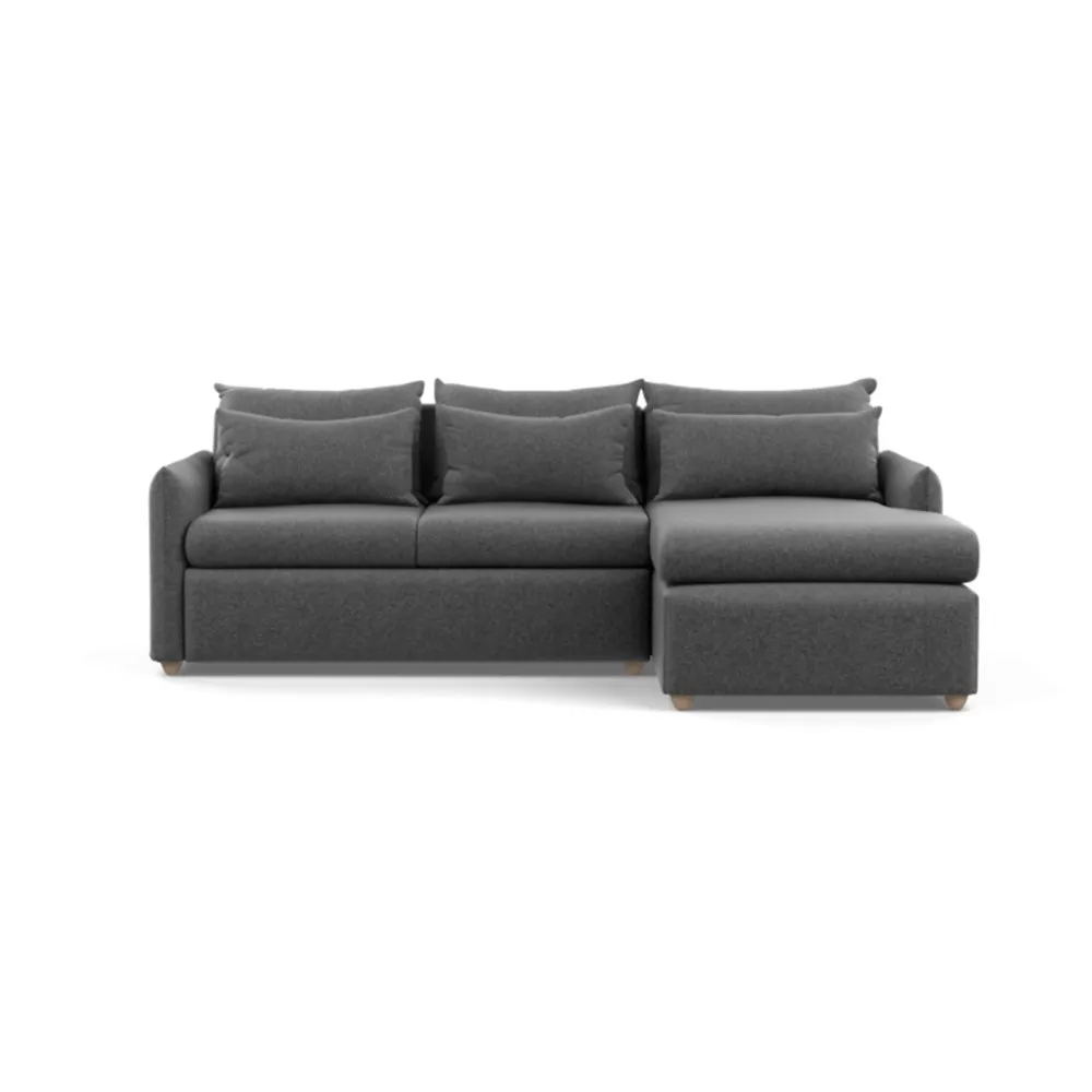 Heal's Pillow Medium Right Hand Corner Chaise Melton Wool Granite Natural