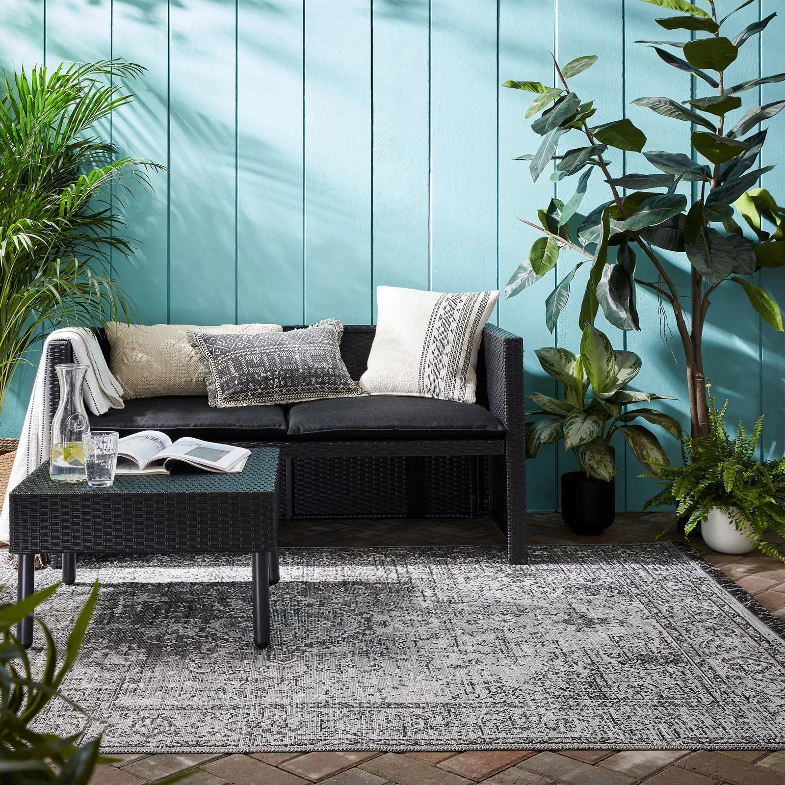 Edith Indoor Outdoor Rug Grey