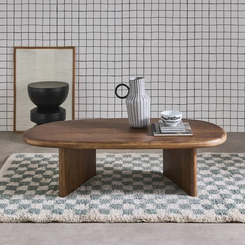 sweeek Oval coffee table mango wood in Dark Brown 3