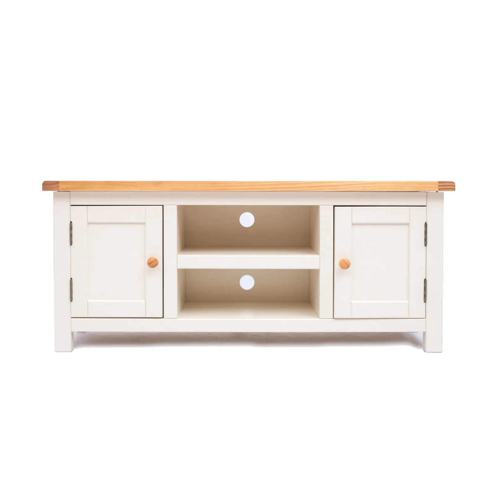 Cabinet Bits Maggiori Off-White 2 Door TV Cabinet Wood Knob