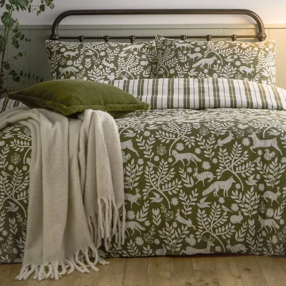 Furn. Skandi Woodland 100% Brushed Cotton Duvet Cover and Pillowcase Set 4