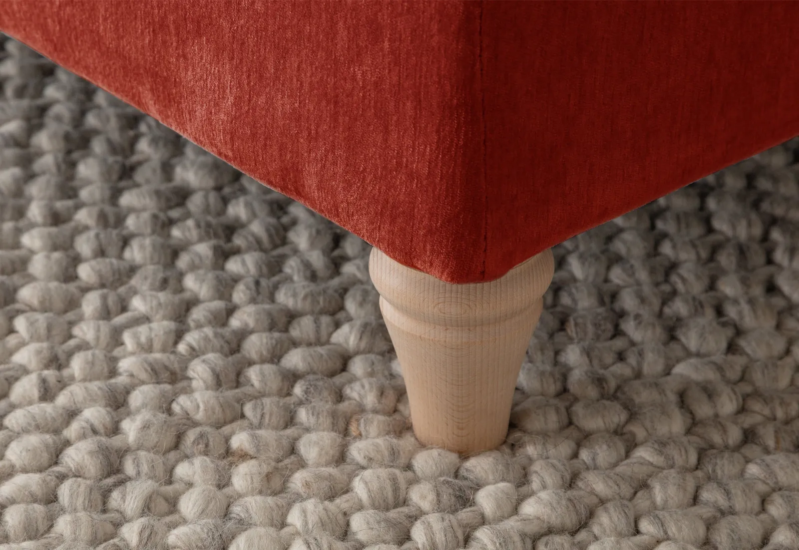 The Great Sofa Company Ezra Large Textured Velvet Corner Sofa - Scroll Arm in Terracotta 4
