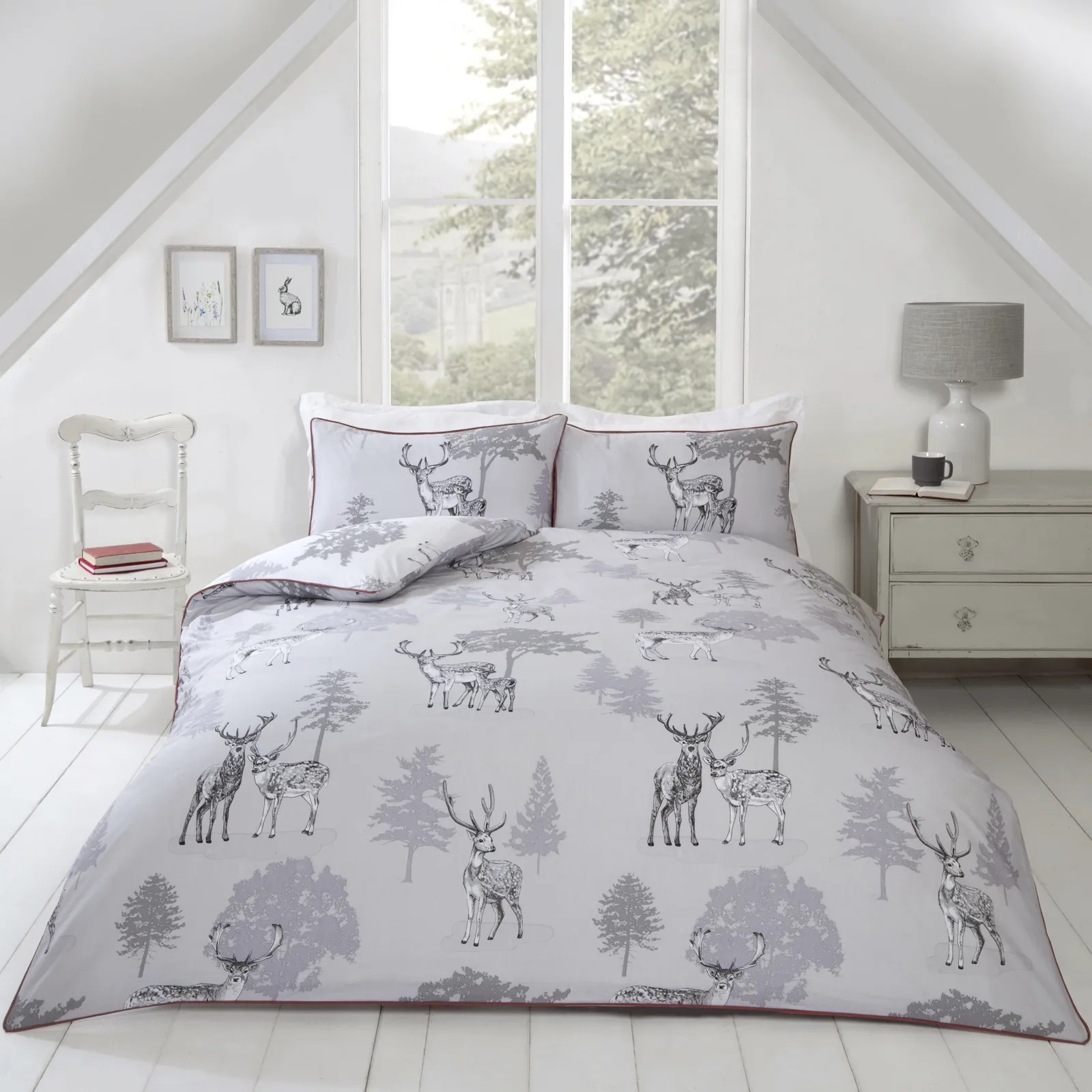 Rapport Home Sherwood Polycotton Duvet Cover Set With Pillowcase in Light Grey