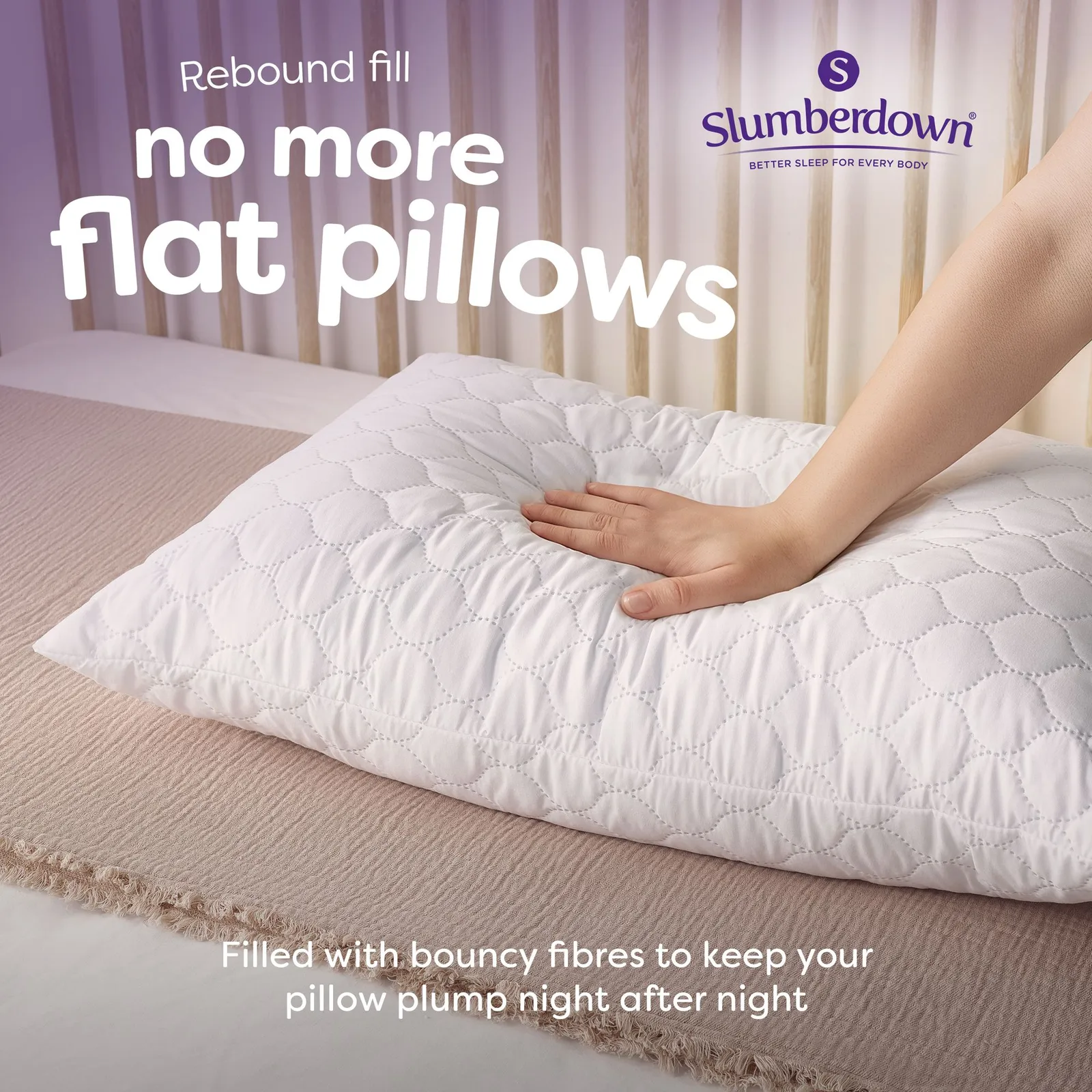 Slumberdown 2 Pack Sleep Soundly Rebound Firm Support Side Sleeper Pillows in White 3