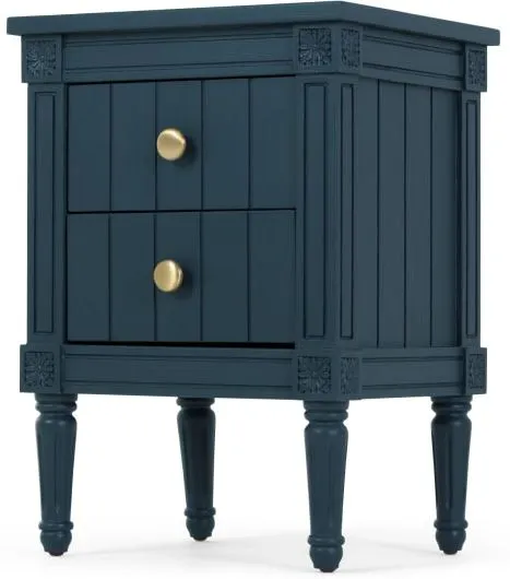 Bourbon Vintage Bedside Table, Dark Blue