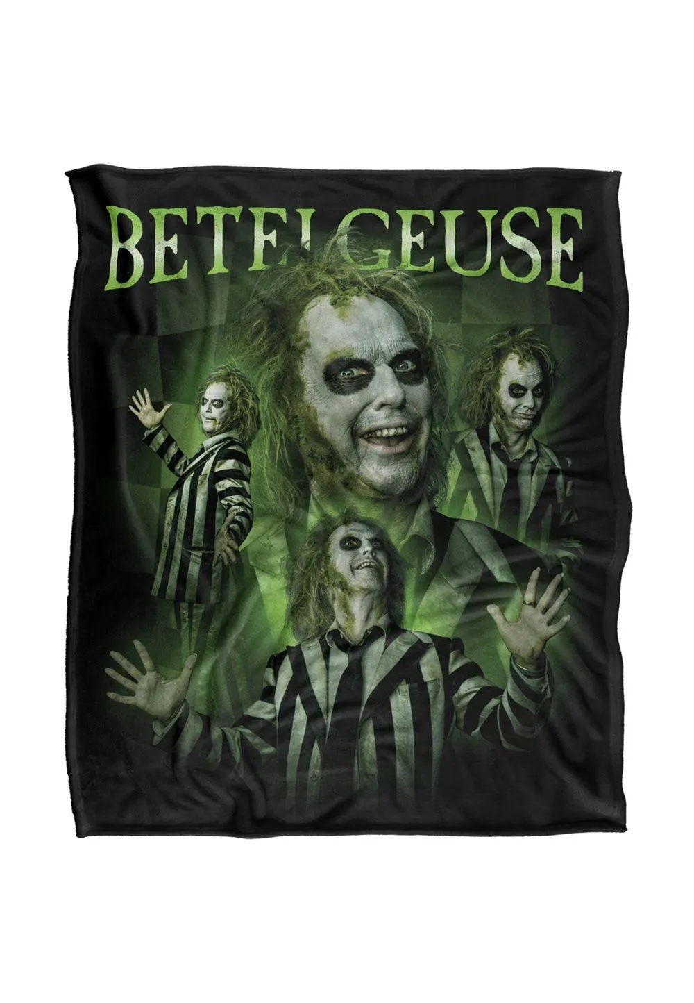 Warner Brothers Beetlejuice 50x60 Homage Silky Touch Super Soft Throw Blanket in White