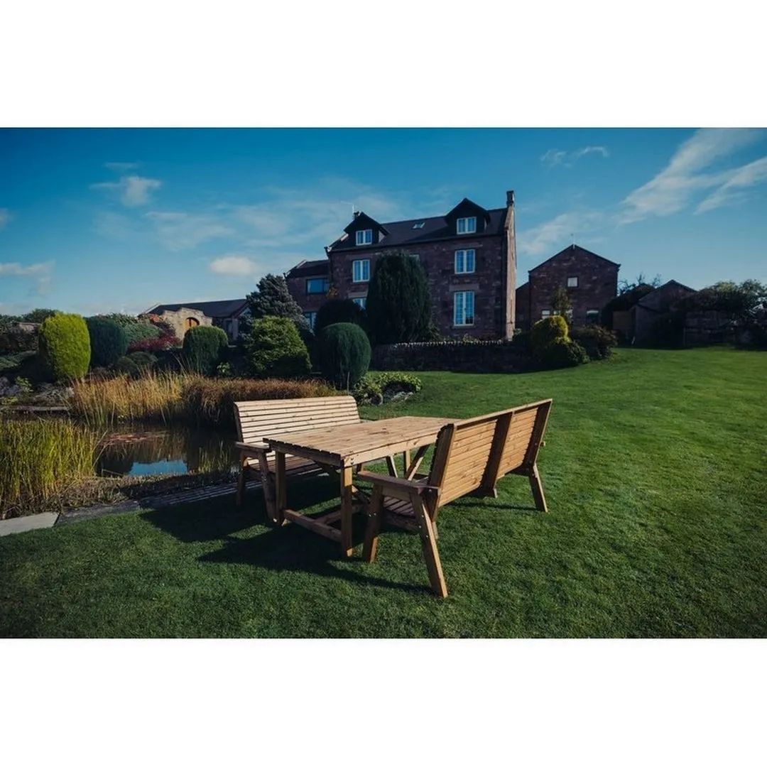 Churnet Valley Garden Furniture Ltd Valley 6 Seat Set 2X3B Table - Timber - Minimal Assembly Required in Brown 3